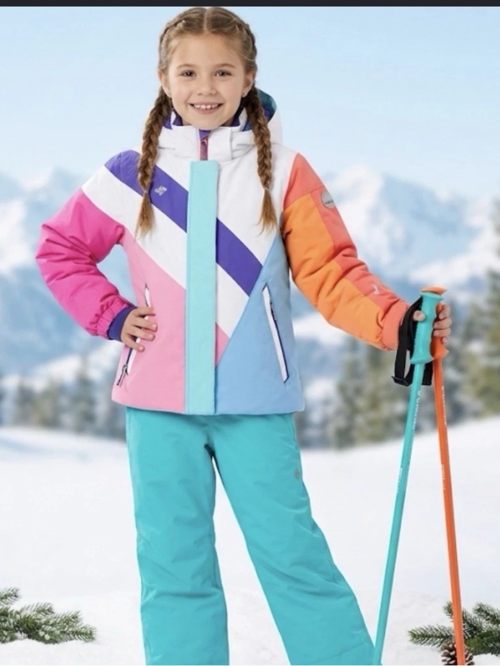 Kids Obermeyer Lissa Ski Jacket Pink, Purple, Teal, Yellow